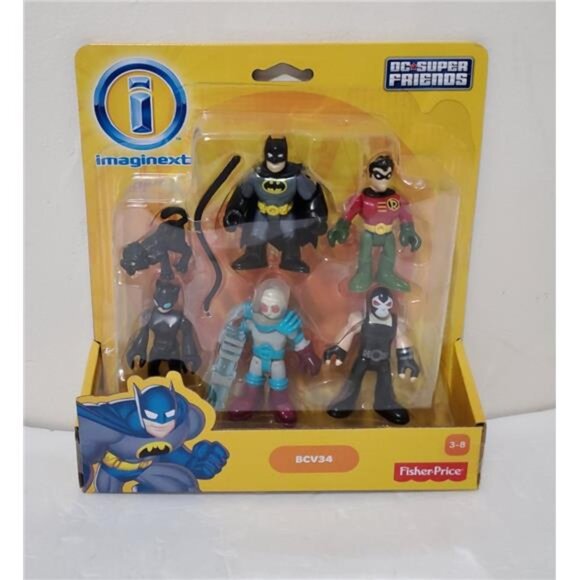 Imaginext DC SuperFriends Batman Robin Catwoman Bane Freeze Heroes Villians Pack - Picture 1 of 7